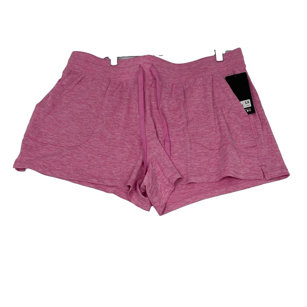 90 Degree By‎ Reflex Women's Size 1X Lightweight Pink Shorts.Drawstring Pockets